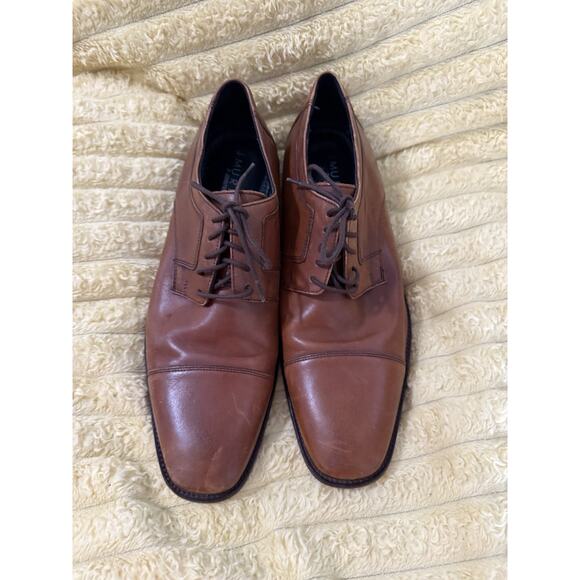 J. Murphy by Johnston & Murphy Cap Toe Novick Derby Shoes 13M Brown Leather - Picture 3 of 6